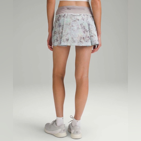 Lululemon Pace Rival Mid-Rise Skirt Plisse Bloom Multi Mauve Grey Size 6 - Picture 1 of 14